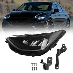 Driver Side LED Headlight Assembly Compatible with 2020-2022 Hyundai Sonata Left Front Headlamp Replace# 92101L0100 HY2502251