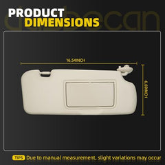 Sun Visor Compatible with 2012-2016 Honda CR-V Right Passenger Side Sunshade with Makeup Mirror Replace# 83280-T0A-H11ZB(Beige)