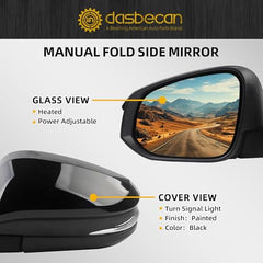 Dasbecan Left Driver Side Mirror Compatible with 2014-2019 Toyota Highlander