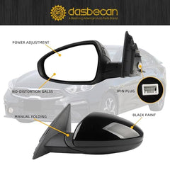 Dasbecan Side Door View Mirror Compatible with 2014-2018 Ram 1500,2019-2022 Ram 1500 Classic,2013-2018 Ram 2500 Rearview Mirror