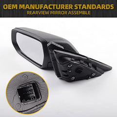 Dasbecan Rearview Mirror Assembly Compatible with Chevy Mal ibu 2016 2017 2018 GM1321539 191275450185 23372288 84705508 23372278 84269687 84288103, 84450515 84725738