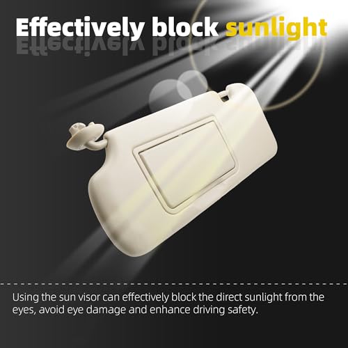 A Pair Sun Visor Compatible with 2012-2016 Honda CR-V Driver/Passenger Side Sunshade with Makeup Mirror Replace# 83280-T0A-H11ZA 83280-T0A-H11ZB(Beige) - Dasbecan