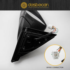 Left Driver Side Mirror Compatible with 2022-2024 Hyundai Tucson SEL W/Heated W/Blind Spot Detection Turn Signal Door Mirror Replace# 87610-CW030 HY1320328 8Pins Black