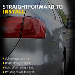 Passenger Tail Light Assembly Compatible with 2011-2014 Volkswagen Jetta Rear Lamp Outer Right Side with Halogen Bulbs Rear Taillight, Cannot fit to Hybrid Replaces# VW2805107 5C6945096D - Dasbecan