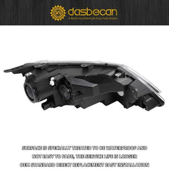 Dasbecan Halogen Headlight Compatible with 2010 2011 2012 Ford Fusion Left Driver Side Headlight Assembly Black Housing