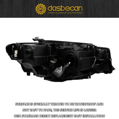 Dasbecan LED Headlamp Compatible With 2019-2021 BMW3 Series 320i 330i 340i G20 G21 G28 Headlight Assembly Left+Right Black Housing Clear Lens