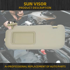 Dasbecan Left Driver &Right Passenger Side Sun Visor with Light Compatible with Toyota Corolla 2009 2010 2011 2012 2013 Sunvisor