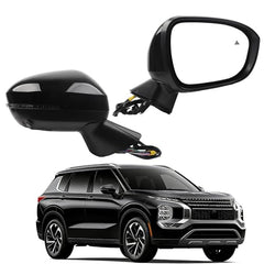 Passenger Side Mirror Compatible with 2022-2024 Mitsubishi Outlander Right Door Mirror w/Power Folding, Turn Signal,Blind Spot Detestion,360° Camera and Heated Glass 7632F022 (9+1Pins)
