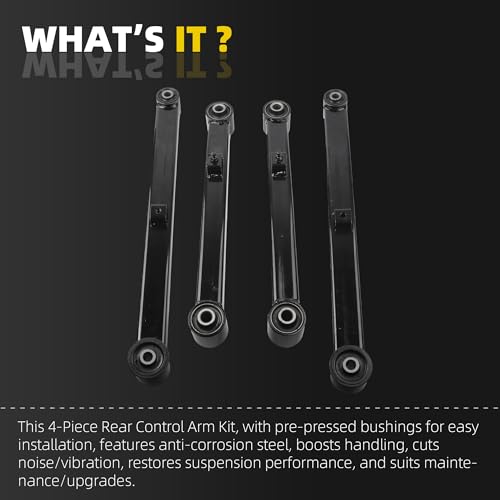 Rear Upper Lower Control Arm Suspension Kit Compatible With 2013-2023 Ram 1500 2019-2023 1500 Classic OE# 4877160AA 4877160AB 4877161AA 4877161AB 2 Pair(4pcs) - Dasbecan