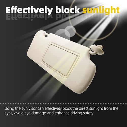 A Pair Sun Visor Compatible with 2012-2016 Honda CR-V Driver/Passenger Side Sunshade with Makeup Mirror Replace# 83280-T0A-H11ZA 83280-T0A-H11ZB(Beige) - Dasbecan