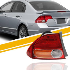 Dasbecan Rear Tail Light Brake Lamps Assembly Compatible with 2006 2007 2008 Honda Civic 4-Door Replaces# 33552SNVH01 33502SNVH01 HO2801165 33501-SNA-A02