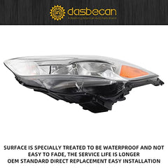 Dasbecan Halogen Headlight Assembly Compatible With Ford Focus 3rd Gen 2015-2018 w/o LED DRL