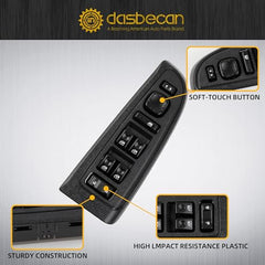 Dasbecan Driver Side Power Window Switch Compatible with 2003-2007 Chevrolet Siverado GMC Sierra Vehicle Models Replace#15883323