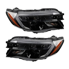 Dasbecan Halogen Headlight Compatible with 2016-2018 Honda Pilot [EX/EX-L] Left+Right Headlamp Assembly Black Housing Clear