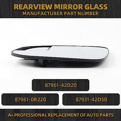 Dasbecan LH & RH Heated Rearview Mirror Glass Compatible with Toyota RAV4 4Runner 2016 2017 2018 Replaces 87961-42D20 87961-0R22