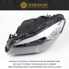 Dasbecan HID/Halogen Headlight Compatible With 2011-2013 BMW 5 Series 528i 535i 550i M5 Headlight Assembly