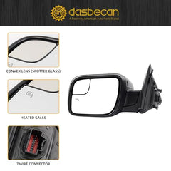 Dasbecan Side Door Mirror Compatible with Ford Explorer 2012-2019