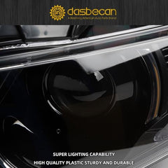 Dasbecan Halogen Headlight Compatible with 2016-2018 Honda Pilot [EX/EX-L] Left+Right Headlamp Assembly Black Housing Clear