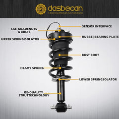 Dasbecan Pair Front Rear Air Shock Lift Struts Absorber Compatible with 2015-2021 Cadillac Escalade Chevy Suburban Tahoe GMC Yukon XL Denali