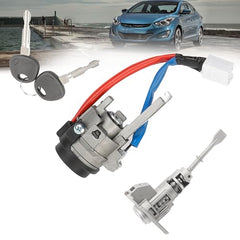 Dasbecan Ignition Switch Cylinder with Left Driver Side Door Lock Cylinder Compatible with Hyundai Elantra 2011 2012 2013 2014 2015 Replace 81970-3XA00 81910-3XA00