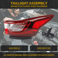 Tail Light Assembly LED Compatible With 2018 2019 2020 2021Traverse Rear Lamp Taillight Right Passenger Side 84618032 GM2805130