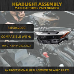 Dasbecan LED Headlight Compatible With Toyota RAV4 2022 2023 XLE LED Left & Passenger Driver Side Headlamp Assembly