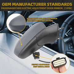 Dasbecan Left Right Passenger Side Mirror Compatible with Ford Fusion 2016-2022 Rear view Mirror | Electric Adjustment | Replace# FS7Z-17682-B | 3Pins | Paintable