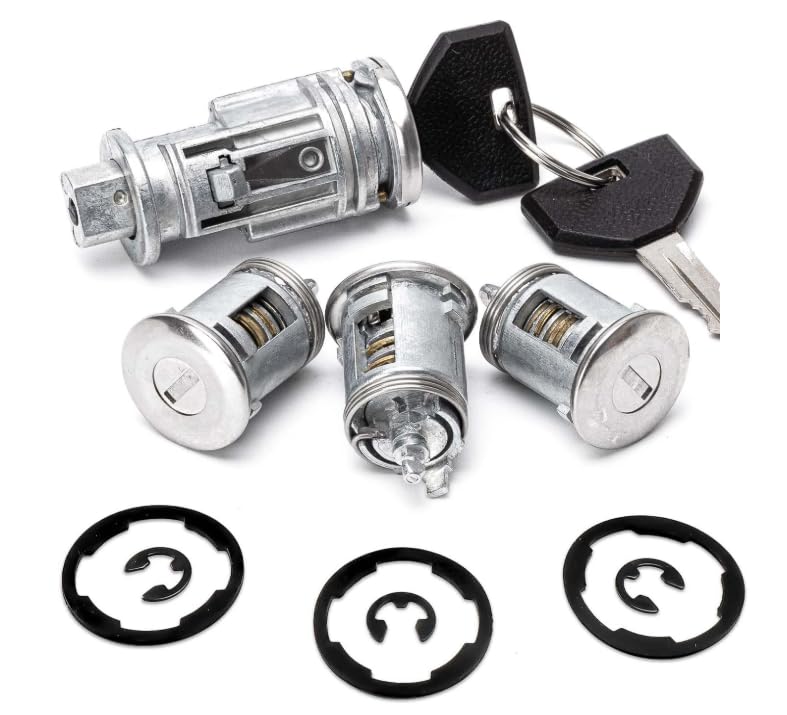 Ignition Switch Lock Cylinder with Door Lock & 2 Keys Compatible with Jeep Wrangler TJ 1998-2001 Replaces# 5003843AB, 4746311, 703719, DL4815 DL6946 - Dasbecan