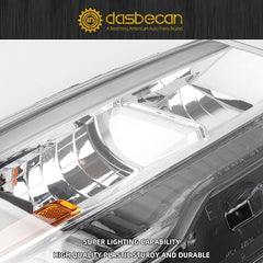 Dasbecan Halogen with LED DRL Headlight Compatible With 2016-2018 Ford Explorer Limited/XLT/Platinum Headlight Assembly Black Housing Clear Lens