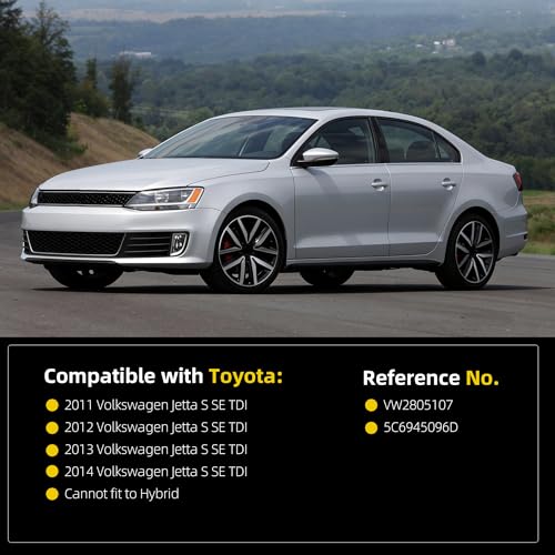 Passenger Tail Light Assembly Compatible with 2011-2014 Volkswagen Jetta Rear Lamp Outer Right Side with Halogen Bulbs Rear Taillight, Cannot fit to Hybrid Replaces# VW2805107 5C6945096D - Dasbecan