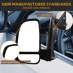 Dasbecan Driver Side & Passenger Side Mirror Compatible with Ram Promaster 1500 2500 3500 2014-2021 | Manual | Non-Heated Glass | Turn Signal Replaces#CH1320417 5VE98JXWAA