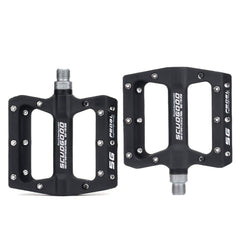 MTB Bike Pedals Nylon Fiber Non-Slip 9/16 Inch Bicycle Platform Flat Pedals for Road Mountain BMX Bike Black