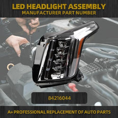 Dasbecan Headlight Assembly LED Compatible With 2015-2020 Cadillac Escalade/ESV Headlamp