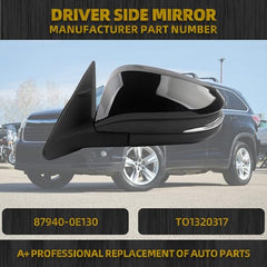 Dasbecan Left Driver Side Mirror Compatible with 2014-2019 Toyota Highlander