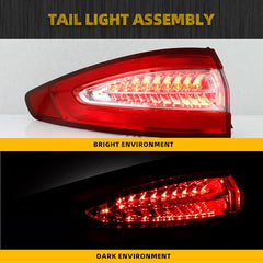 Dasbecan Tail Light Assembly Compatible With 2013 2014 2015 2016 Ford Fusion Rear Tail Light 4 pins