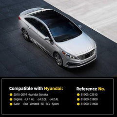 Ignition Lock Switch Assembly with Door/Trunk/Glovebox Locks & Keys Compatible with Hyundai Sonata 2015-2019 Replaces 81905-C2510 81900-C1A00 81900-C1B00 Complete Ignition Lock Cylinder Housing Kit