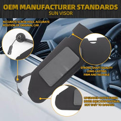 Dasbecan Left Driver & Right Passenger Side Sun Visor Compatible with Chevrolet Corvette C5 C6 97-2013 Replaces 23142243 23142245 10442033 10442034