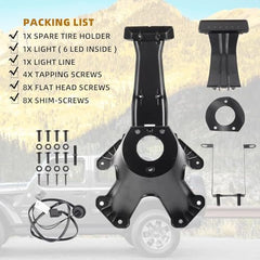 Dasbecan Spare Tire Holder Bracket Tire Carrier Rack Compatible with Jeep Wrangler JK 2007-2018 55397217AJ 68048581AA High Center Mount