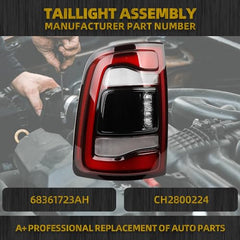 Dasbecan Tail Light Assembly Compatible with 2019-2022 Dodge Ram 2500 3500 With blind spots（No module）