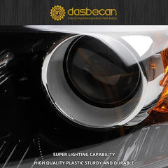 Dasbecan Halogen Headlight Compatible With 2011-2013 Kia Sorento Left & Right Side Black Housing Clear Lens Headlight Assembly