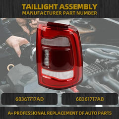 Dasbecan Tail Light Assembly Compatible with 2019-2022 Dodge Ram 2500 3500 Without blind spots