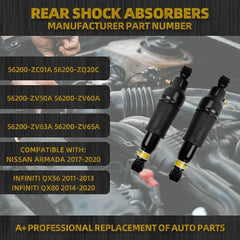 Dasbecan Pair Rear Shock Absorber with Electric Left & Right 2PCS