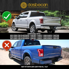 Dasbecan Tail Light Assembly Compatible with 2015 2016 2017 Ford F-150 Rear Lamp W/Blind Spots (Module Not Included)