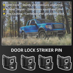 4PCS Door Lock Striker Pin Compatible with Ford F-150 F-250 F-350 1999-2016 Replaces# 9L3Z-1522008-A 9L3Z1522008A - Fits Single Cab & Crew Cab (Rear Door on Crew Cab) - Latch Mechanism Repair