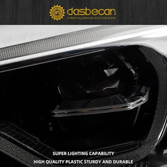 Dasbecan LED Headlamp w/LED DRL Compatible With 2017-2020 BMW 5 Series G30 G31 M5 540i 530 Headlight Assembly Left+Right Black Housing Clear Lens