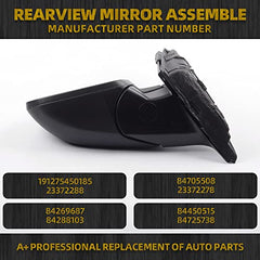 Dasbecan Rearview Mirror Assembly Compatible with Chevy Mal ibu 2016 2017 2018 GM1321539 191275450185 23372288 84705508 23372278 84269687 84288103, 84450515 84725738