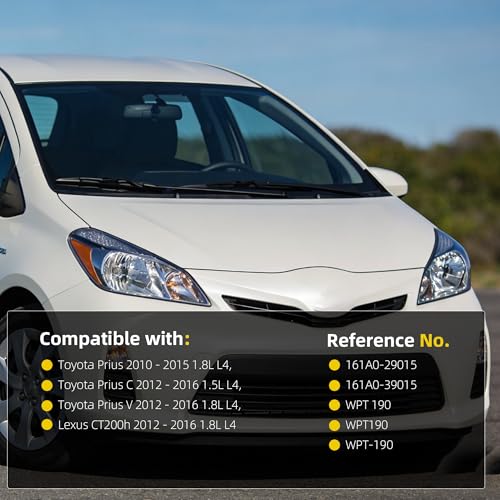 Water Pump Rotor Stainless steel Silver Compatible With 2012-2016 Toyota Prius V 1.8L L4 Prius C 1.5L L4 and For Lexus CT200h 1.8L L4 OE# 161A0-29015 161A0-39015 WPT190 WPT-190 - Dasbecan