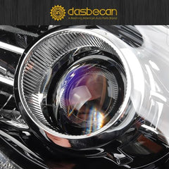 OE Projector Halogen Headlights w/LED Signal DRL Compatible With Dodge Ram 1500 2500 3500 2013-2018 Black Housing Amber Reflector w/Bulbs 1Pair