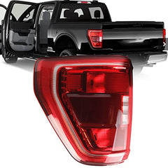 Dasbecan Left Driver & Right Passenger Side Taillight without Bulb Compatible with Ford 21 22 23 F150 XLT Rear Brake Lamp Incandescent Type Blind Spot Module Can Be Installed