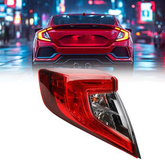 Dasbecan Outer Tail Lights Assembly Compatible with Honda Civic Sedan 2016-2020 Replace HO2805110 33500-TBA-A01